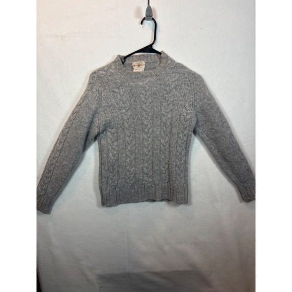 Alan Paine Other - Alan Paine Shetland All Wool Cable Knit Sweater Grey Size 40 Mock Neck
